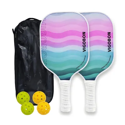 Juego de pickleball de fibra de vidrio con panel de panal estampado a la moda