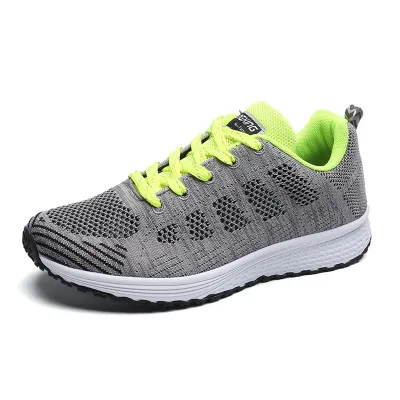 Women's Fashion Casual Mesh Breathable Lace-Up Fly-Woven Sneakers Plus Size