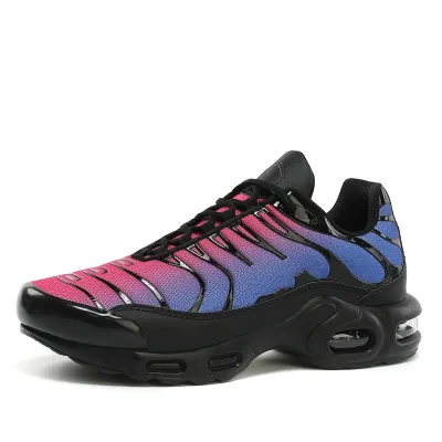 Men's Fashion Casual Color Block Breathable PU Sneakers with Lace Up