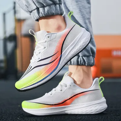 Zapatillas deportivas casuales de malla transpirable con absorción de impactos para hombre, ideales para primavera y verano.