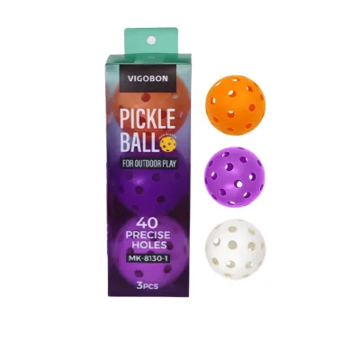 Fashion Solid Color 40 Hole Tpe Injection Molding Pickleball 3pcs/Box
