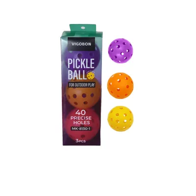 Fashion Solid Color 40 Hole Tpe Injection Molding Pickleball 3pcs/Box