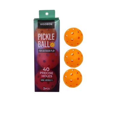 Fashion Solid Color 40 Hole Tpe Injection Molding Pickleball 3pcs/Box