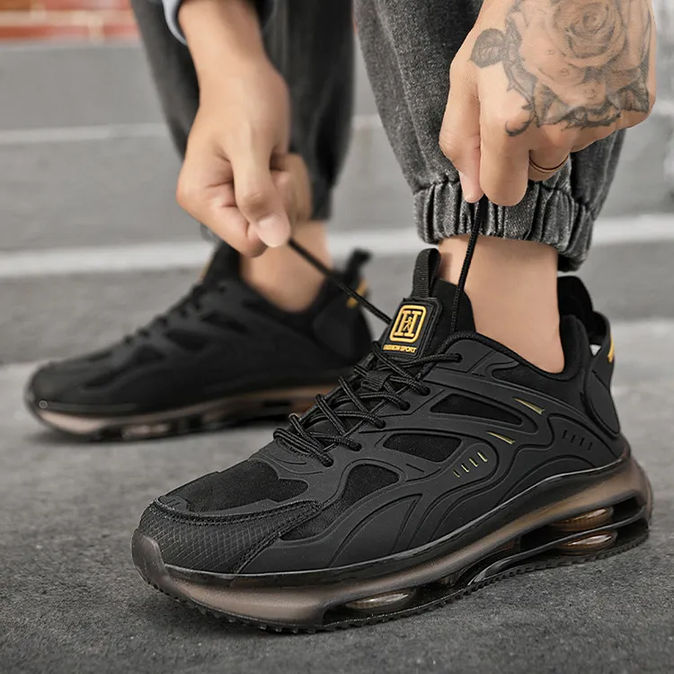 Men Fashion Casual Spring Shock Absorption Sneakers Low Top Lace Up