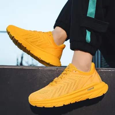 Men Fashion Casual Flying Mesh Breathable Lace Up Sneakers