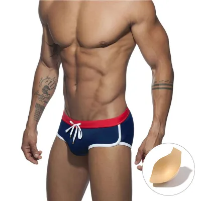 Men's Fashion Quick-Dry Swim Trunks with Cup Solid Color