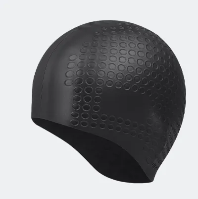 Fashion Simple Solid Color Non-Slip Texture High Elastic Ear Protection Silicone Swimming Cap