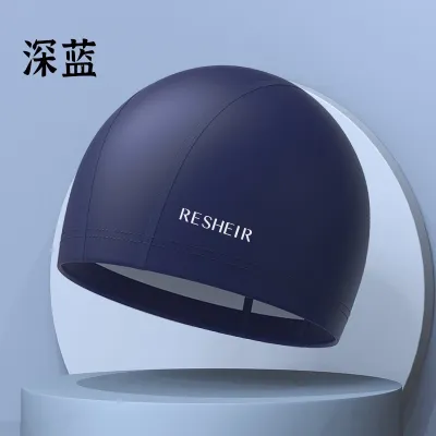 Fashion Solid Color Waterproof Breathable Pu Coated Swimming Cap