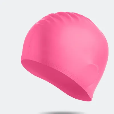 Fashion Solid Color Silicone Waterproof Inner Non-Slip Ear Protection Swimming Cap