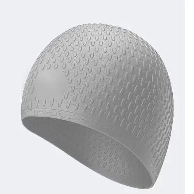 Fashion Solid Color Silicone Anti-Ear Water Drop High Elastic Swimming Cap