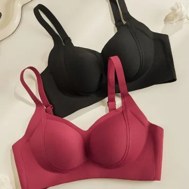 Women Fashion Sexy Simple Solid Color Traceless Anti-Sagging Upper Bra