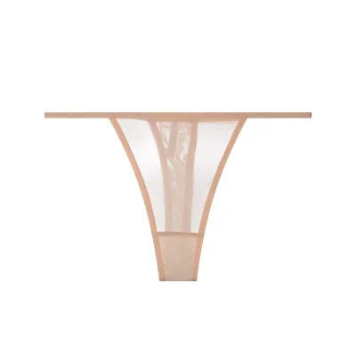 Women Fashion Sexy Solid Color Mesh Traceless Thong