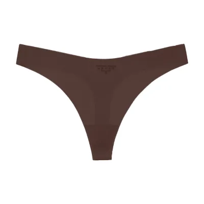 Women Fashion Sexy Solid Color Seamless Ice Silk Ultra-Thin Quick-Drying Breathable Thong