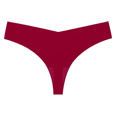 Women Fashion Solid Color Traceless Cotton Crotch Breathable Thong