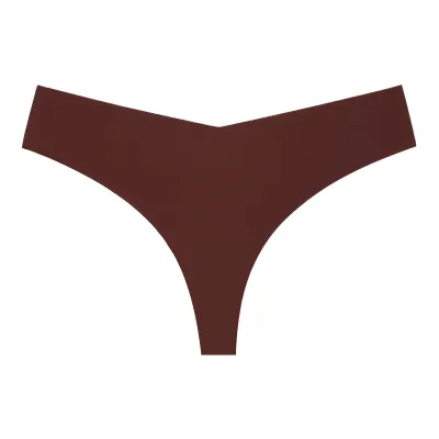Women Fashion Solid Color Traceless Cotton Crotch Breathable Thong