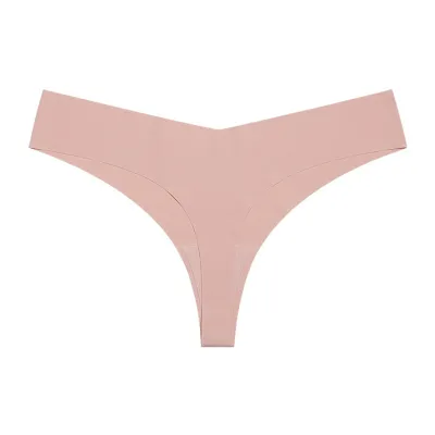 Women Fashion Solid Color Traceless Cotton Crotch Breathable Thong