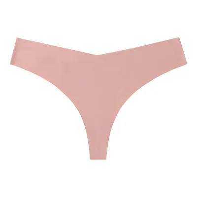 Women Fashion Solid Color Traceless Cotton Crotch Breathable Thong