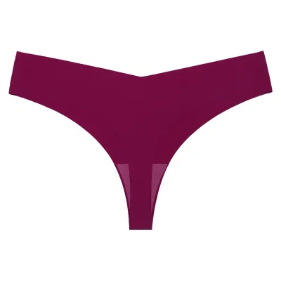Women Fashion Solid Color Traceless Cotton Crotch Breathable Thong