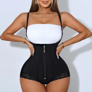 Women Fashion Solid Color Summer Thin Body-Shaping Bodysuit Shapewear