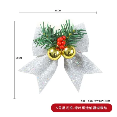 Christmas Ribbon Bow Window Decoration Pendant Bubble Ornament