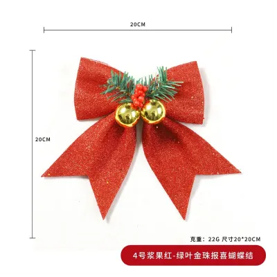 Christmas Ribbon Bow Window Decoration Pendant Bubble Ornament
