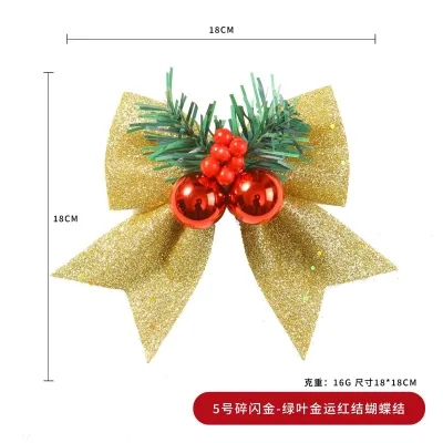 Christmas Ribbon Bow Window Decoration Pendant Bubble Ornament