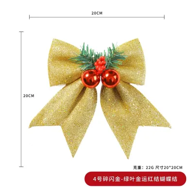 Christmas Ribbon Bow Window Decoration Pendant Bubble Ornament
