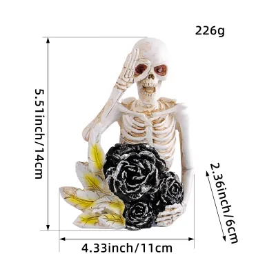 Halloween Cartoon Skull Resin Ornament Decorations for Party