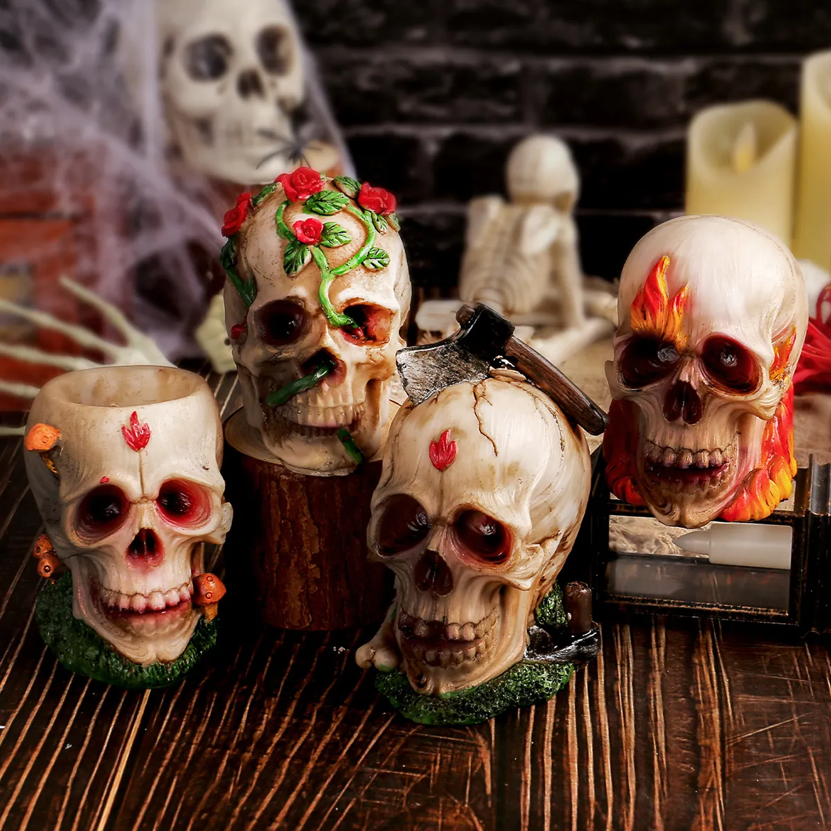 Halloween Variety Skull Ornaments Resin Crafts Horror Atmosphere Decoration