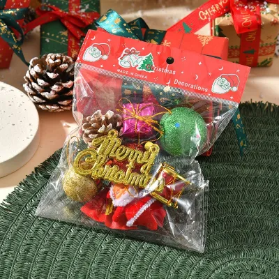 Christmas Bells Pine Fruit Box Bow Tree Accessories Set