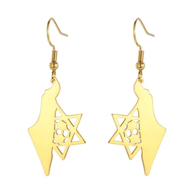 Women Fashion Irregular Star Pendant 304 Stainless Steel Earrings