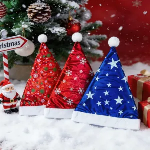 Fashion Christmas Gold Silver Star Snowflake Party Hat