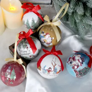 European Style Christmas Ball Ornament 8cm Bubble Ball Snowman Old Man Hanging Decoration