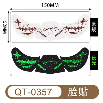 Halloween Luminous Freckles Waterproof Cartoon Temporary Tattoo