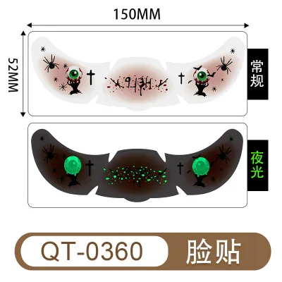Halloween Luminous Freckles Waterproof Cartoon Temporary Tattoo