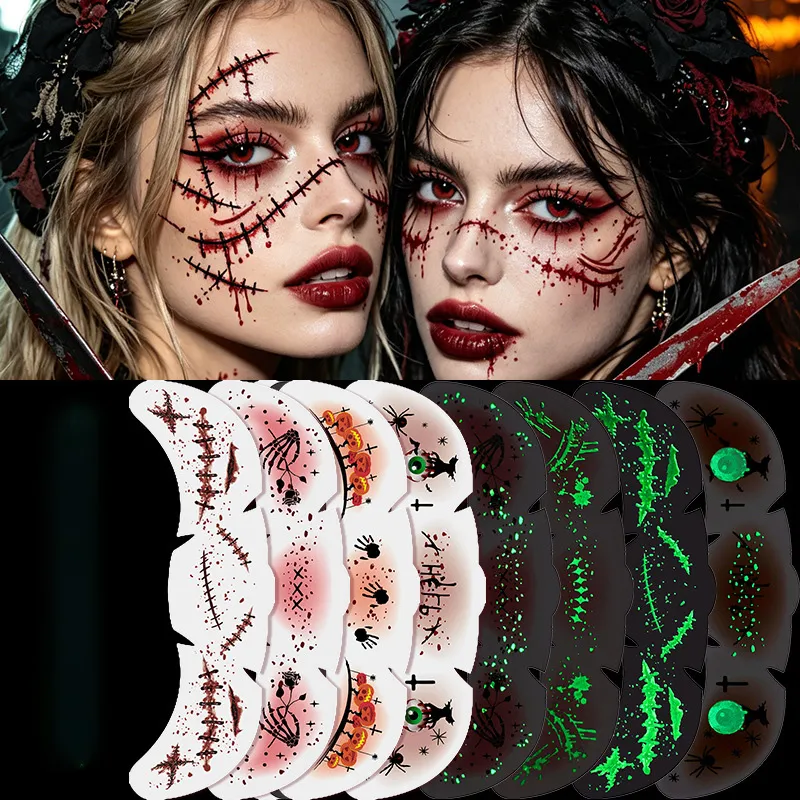 Halloween Luminous Freckles Waterproof Cartoon Temporary Tattoo