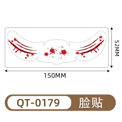 Halloween Waterproof Temporary Face Tattoo Stickers Water Transfer Paper Ornament