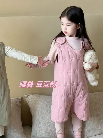 Kids Unisex Autumn Winter Thickened Warm One-Piece Pajamas Sleeping Bag