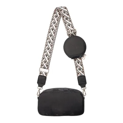 Women Fashion Casual Solid PU Crossbody Bag Two-Piece Set
