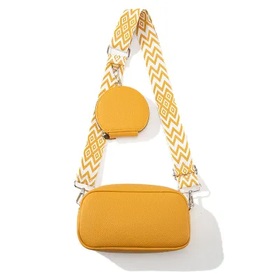 Women Fashion Casual Solid Color Crossbody Bag Two-Piece Set PU
