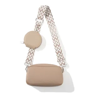 Women Fashion Casual Solid Color Crossbody Bag Two-Piece Set PU