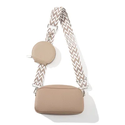 Women Fashion Casual Solid Color Crossbody Bag Two-Piece Set PU