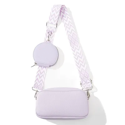 Women Fashion Casual Solid Color Crossbody Bag Two-Piece Set PU