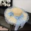 Beige Blue Flower