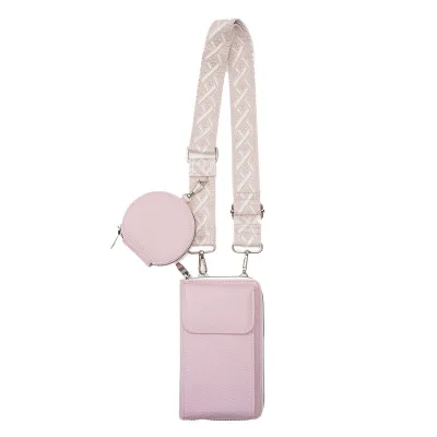 Women Fashion Casual Solid Color Jacquard Shoulder Strap Crossbody Bag Two-Piece Set