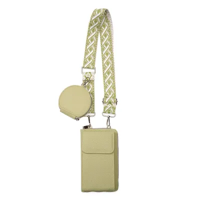 Women Fashion Casual Solid Color Jacquard Shoulder Strap Crossbody Bag Two-Piece Set