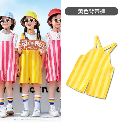 Kids Boys And Girls Fashion Casual Cute Multicolor Stripe Rompers Short Sleeve
