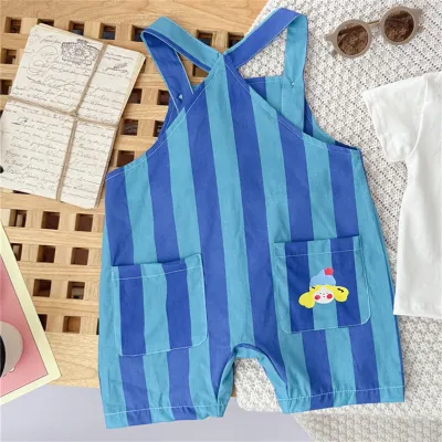 Kids Baby Boys And Girls Fashion Casual Summer Sleeveless Cotton Stripe Rompers