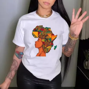 Women Fashion Casual Printed Round Neck Short Sleeve T-Shirt