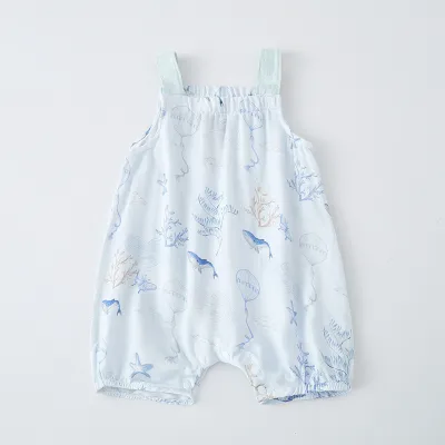 Kids Baby Boys And Girls Fashion Summer Thin Gauze Printed Rompers
